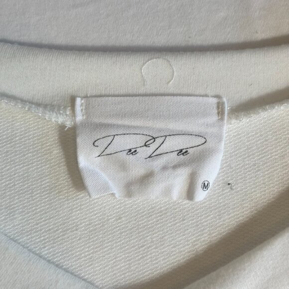 DaDa White "Love" Sweatshirt with Sequin Detail - Size M - Picture 3 of 11